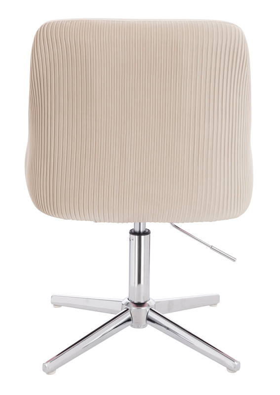 FOTEL HR920CROSS KREMOWY WELUR CHROMOWANA PODSTAWA