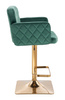 FOTEL HR802KW BUTELKOWA ZIELEŃ WELUR ZŁOTA PODSTAWA