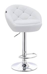 FOTEL HR948W BIAŁY EKOSKÓRA CHROMOWANA PODSTAWA