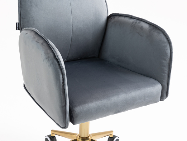FOTEL HR280K GRAFITOWY WELUR ZŁOTA PODSTAWA