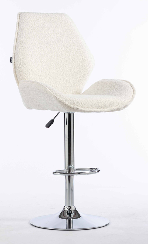 FOTEL HR350W KREMOWY BARANEK CHROMOWANA PODSTAWA