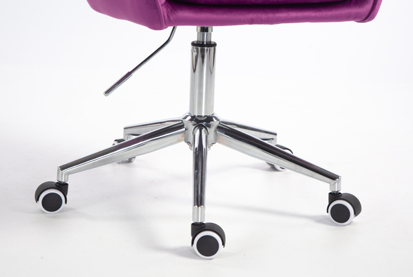 FOTEL HR2022K FUKSJA WELUR CHROMOWANA PODSTAWA