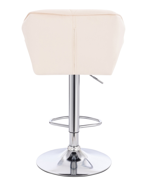 FOTEL HR111W KREMOWY WELUR CHROMOWANA PODSTAWA