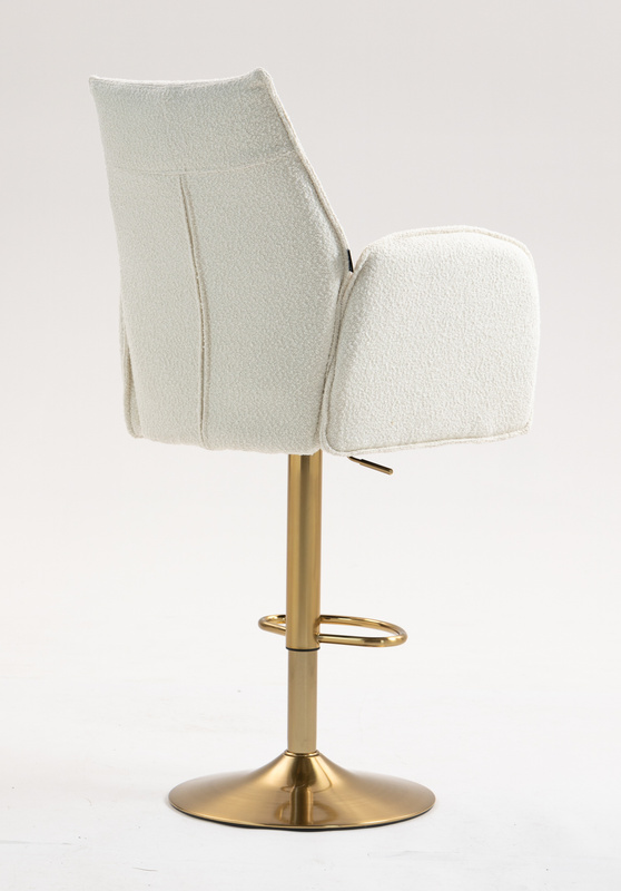 FOTEL HR280W KREMOWY BARANEK ZŁOTA PODSTAWA