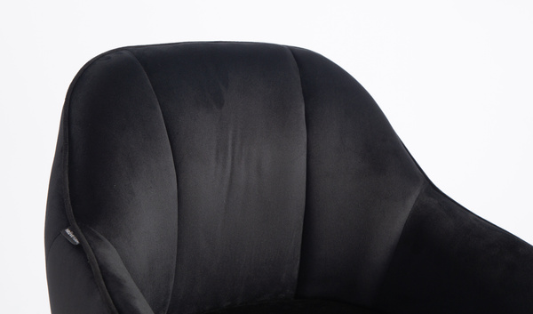 HOKER HR2055W CZARNY WELUR CHROMOWANA PODSTAWA