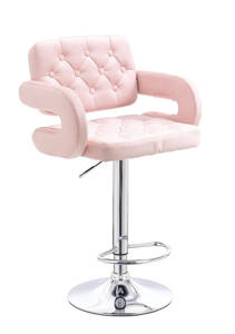 HOKER HR8403W PUDROWY RÓŻ WELUR CHROMOWANA PODSTAWA