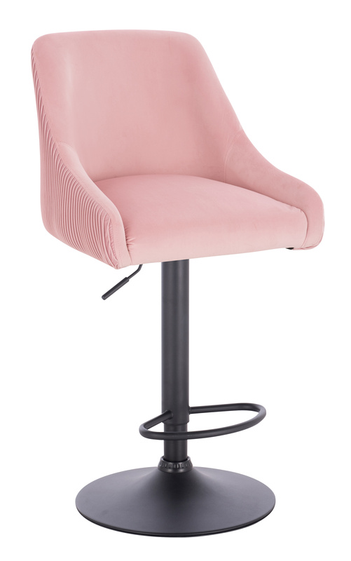 FOTEL HR920W PUDROWY RÓŻ WELUR CZARNA PODSTAWA