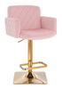 FOTEL HR802KW PUDROWY RÓŻ WELUR ZŁOTA PODSTAWA