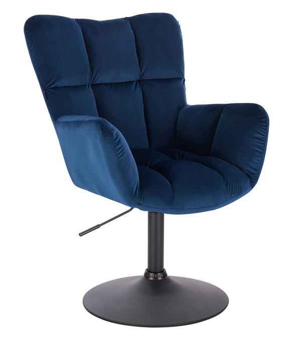 FOTEL HR650N CIEMNE MORZE WELUR CZARNA PODSTAWA