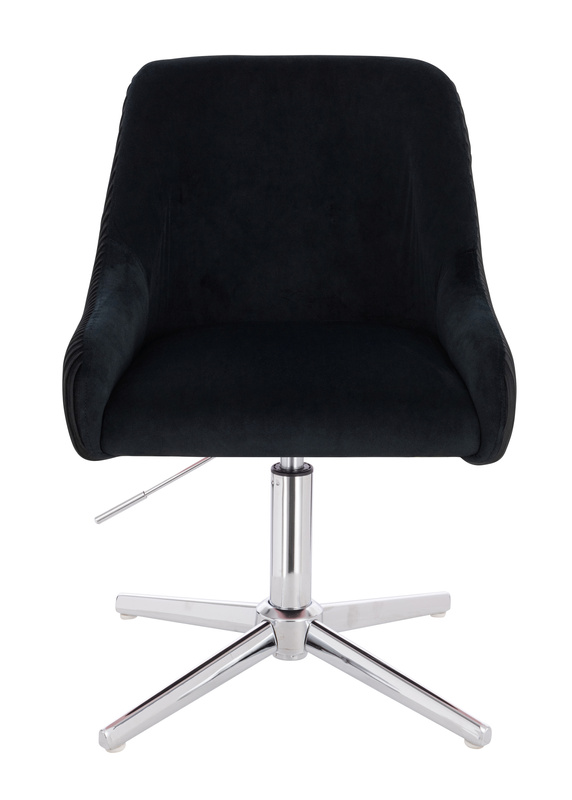 FOTEL HR920CROSS CZARNY WELUR CHROMOWANA PODSTAWA