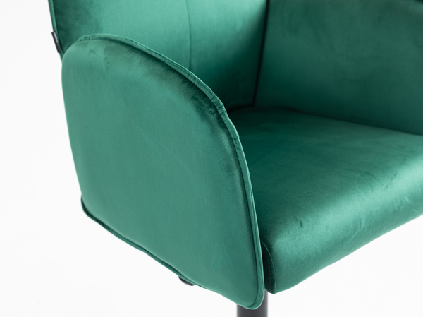 FOTEL HR280KW BUTELKOWA ZIELEŃ WELUR CZARNA PODSTAWA