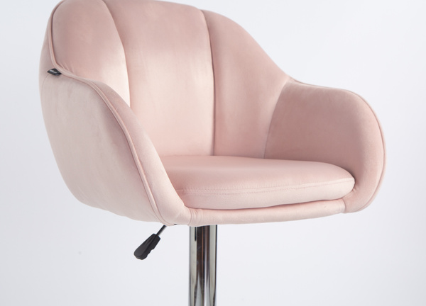 HOKER HR2055W PUDROWY RÓŻ WELUR CHROMOWANA PODSTAWA