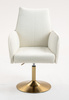 FOTEL HR280N KREMOWY BARANEK ZŁOTA PODSTAWA