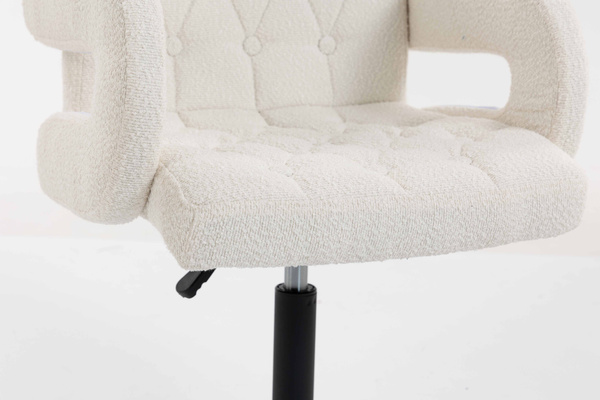 FOTEL HR8404CROSS KREMOWY BARANEK CZARNA PODSTAWA