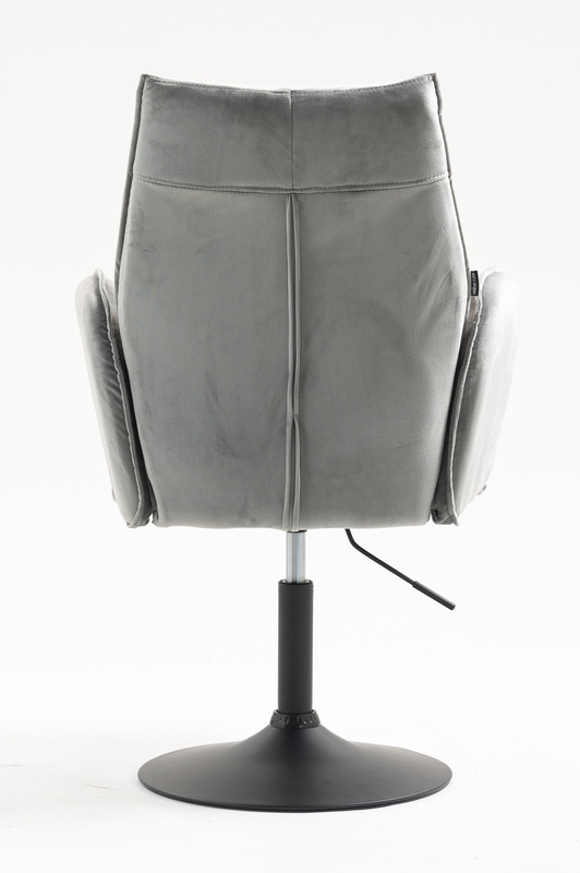 FOTEL HR280N STALOWY WELUR CZARNA PODSTAWA