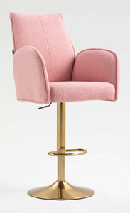 FOTEL HR280W PUDROWY RÓŻ BARANEK ZŁOTA PODSTAWA