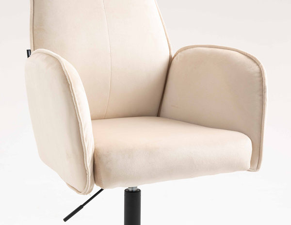 FOTEL HR280K KREMOWY WELUR CZARNA PODSTAWA