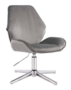 FOTEL HR350CROSS STALOWY WELUR CHROMOWANA PODSTAWA