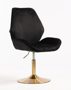 FOTEL HR350N CZARNY WELUR ZŁOTA PODSTAWA