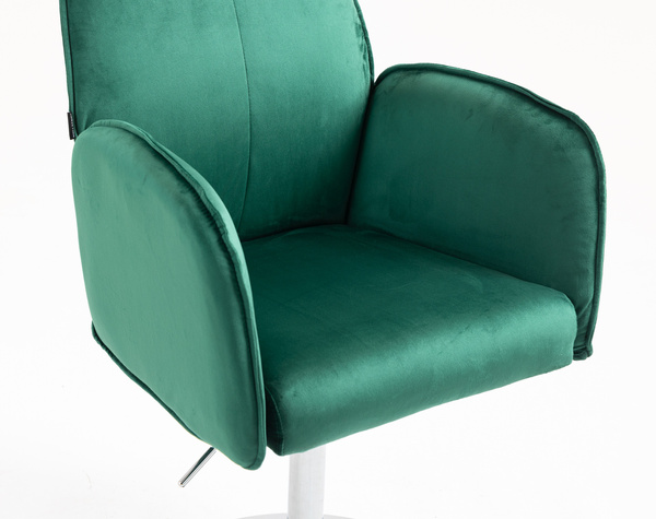 FOTEL HR280N BUTELKOWA ZIELEŃ WELUR CHROMOWANA PODSTAWA