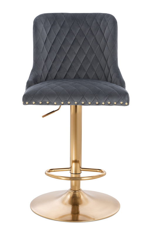 FOTEL HR940W GRAFITOWY WELUR ZŁOTA PODSTAWA