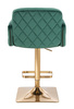 FOTEL HR802KW BUTELKOWA ZIELEŃ WELUR ZŁOTA PODSTAWA