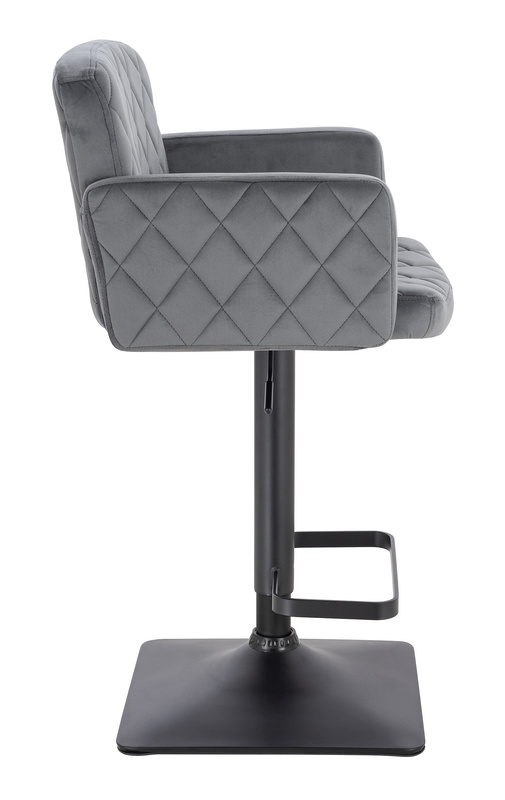 FOTEL HR802KW GRAFITOWY WELUR CZARNA PODSTAWA