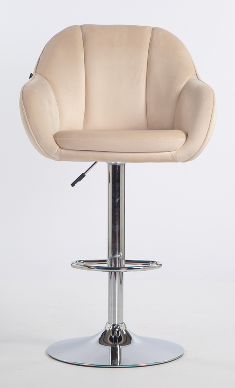 HOKER HR2055W KREMOWY WELUR CHROMOWANA PODSTAWA