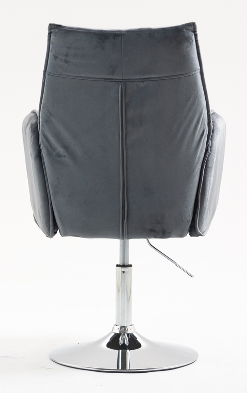 FOTEL HR280N GRAFITOWY WELUR CHROMOWANA PODSTAWA