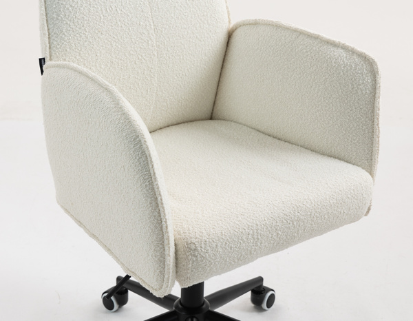 FOTEL HR280K KREMOWY BARANEK CZARNA PODSTAWA