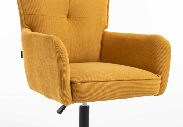 HOKER HR250N ŻÓŁTY CURRY PREMIUM CORD SZTRUKS CZARNA PODSTAWA