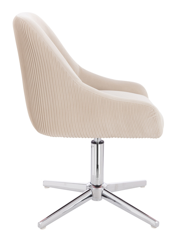 FOTEL HR920CROSS KREMOWY WELUR CHROMOWANA PODSTAWA