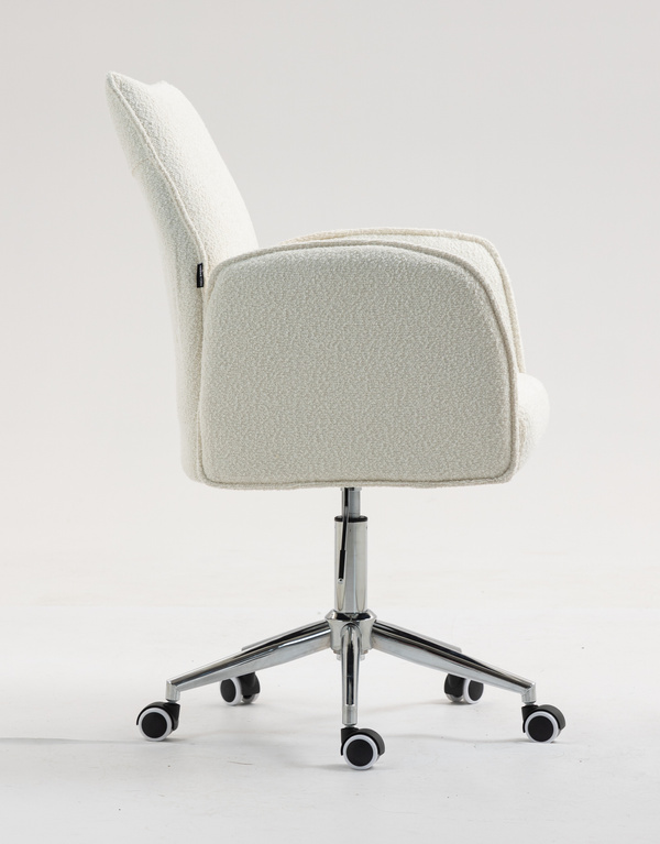 FOTEL HR280K KREMOWY BARANEK CHROMOWANA PODSTAWA