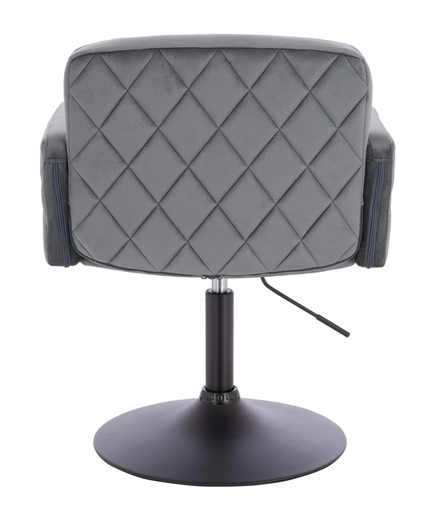 FOTEL HR802N GRAFITOWY WELUR CZARNA PODSTAWA