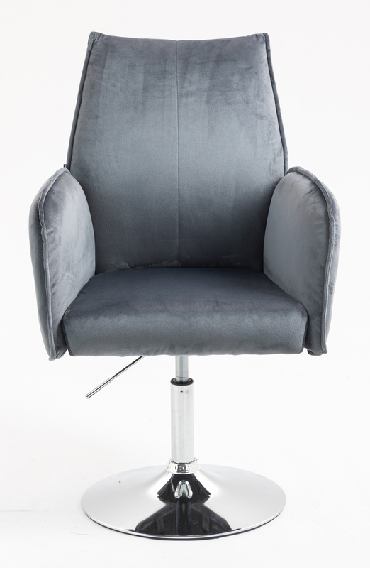 FOTEL HR280N GRAFITOWY WELUR CHROMOWANA PODSTAWA