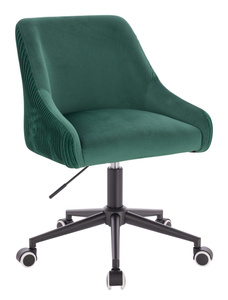 FOTEL HR920K BUTELKOWA ZIELEŃ WELUR CZARNA PODSTAWA