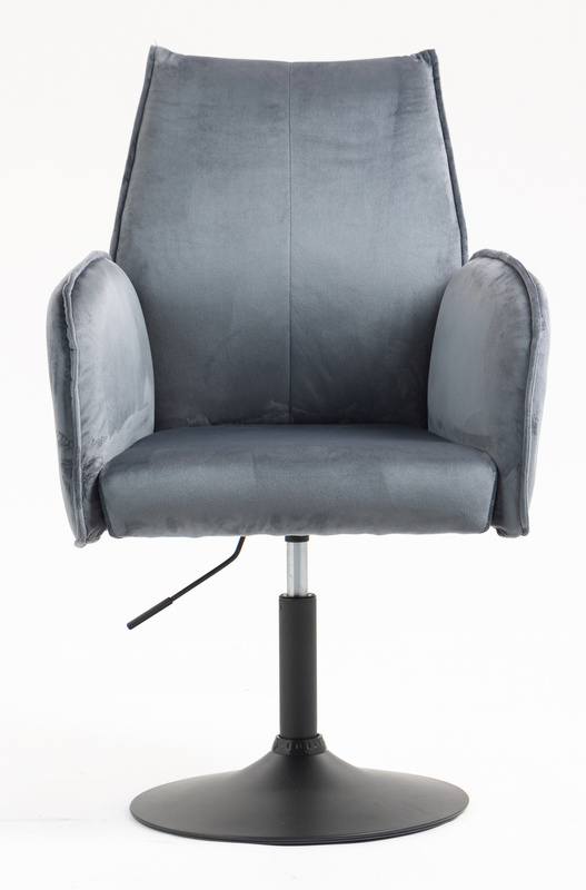 FOTEL HR280N GRAFITOWY WELUR CZARNA PODSTAWA