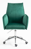 FOTEL HR280K BUTELKOWA ZIELEŃ WELUR CHROMOWANA PODSTAWA