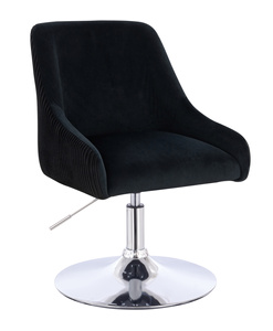 FOTEL HR920N CZARNY WELUR CHROMOWANA PODSTAWA