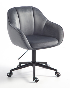 FOTEL HR2055K GRAFITOWY WELUR CZARNA PODSTAWA