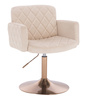 FOTEL HR802N KREMOWY WELUR ZŁOTA PODSTAWA