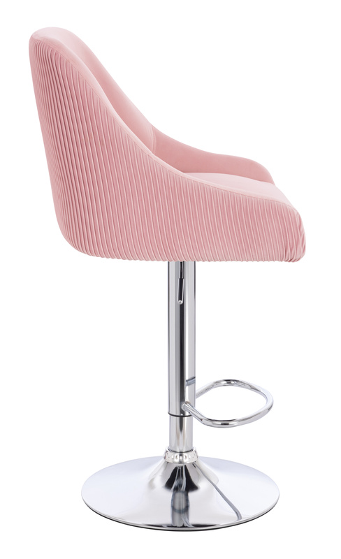 FOTEL HR920W PUDROWY RÓŻ WELUR CHROMOWANA PODSTAWA