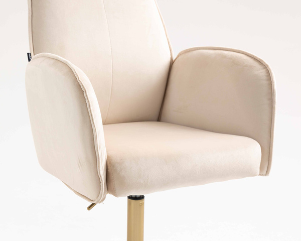 FOTEL HR280K KREMOWY WELUR ZŁOTA PODSTAWA