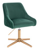 FOTEL HR920CROSS BUTELKOWA ZIELEŃ WELUR ZŁOTA PODSTAWA