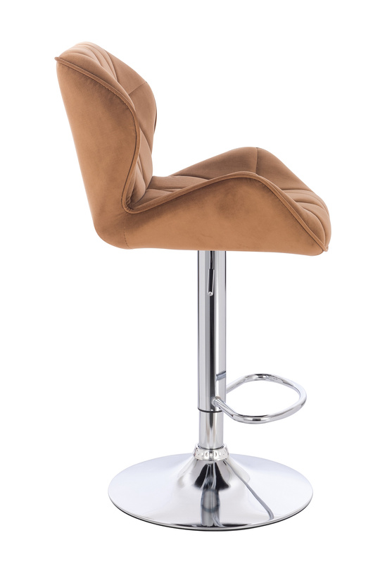 FOTEL HR111W MIODOWY WELUR CHROMOWANA PODSTAWA