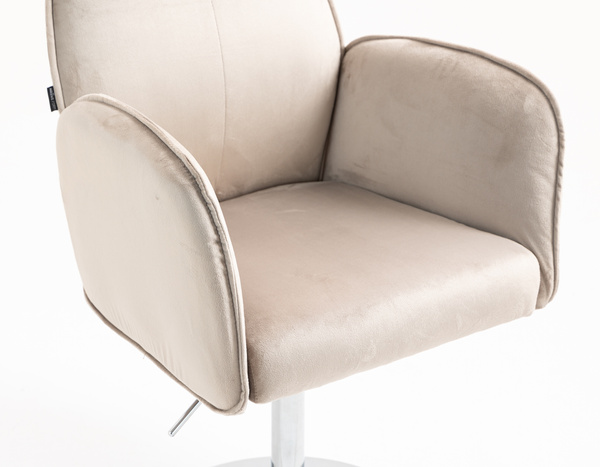 FOTEL HR280N LATTE WELUR CHROMOWANA PODSTAWA