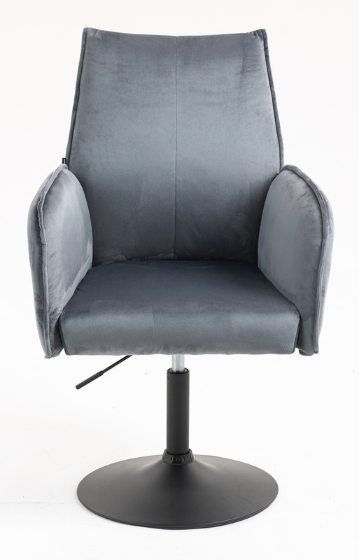 FOTEL HR280N GRAFITOWY WELUR CZARNA PODSTAWA