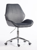 FOTEL HR350K GRAFITOWY WELUR CHROMOWANA PODSTAWA