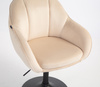 FOTEL HR2055N KREMOWY WELUR CZARNA PODSTAWA
