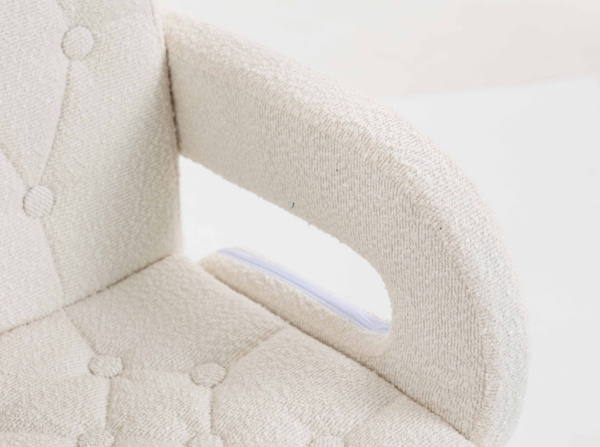 FOTEL HR8404CROSS KREMOWY BARANEK CZARNA PODSTAWA